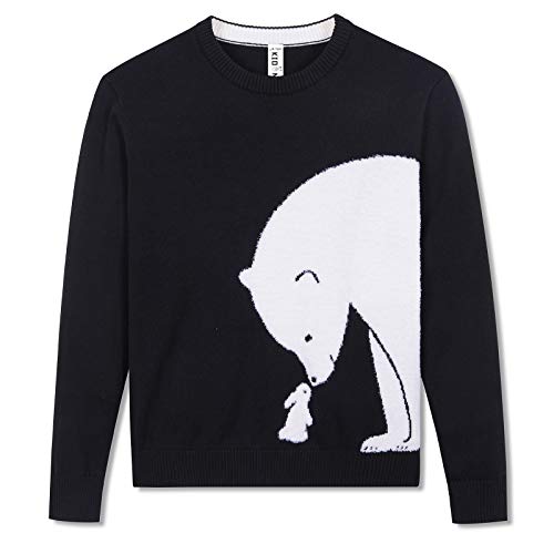 Image of Kid Nation Girls Sweaters Cotton Cute Kids Sweater Crew Neck Holiday Pullover
