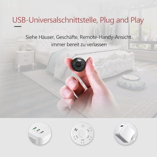 GERUI 640P Mini-Kamera（Keine eingebaute Batterie）, WiFi 2.4Ghz-Verbindung verwenden，kehrversteckte Kamera, geheime magnetische, Heimsicherheits, Miniatur-Monitor