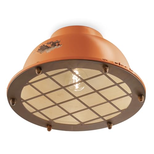 Plafonnier C1760 Ferroluce pour remplacer un éclairage terne par du vintage orange