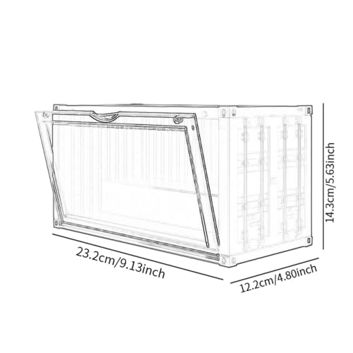 Fxzqgnh Vitrine de Collection pour Figurines Servant de Boîtier pour Figurines Coffret de Rangement Deux Niveaux Boîte de Maquettes Empilable Adaptée Aux Expo, Sans Jaune Clair – vue 3