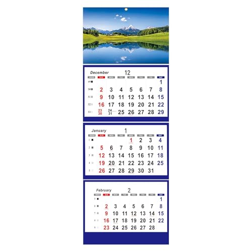Calendario de pared 2026 vertical con planificador de 3 meses para organizador de horarios