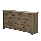 South Shore Versa 6-Drawer Double Dresser, Weathered Oak