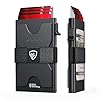 Cartera delgada con tarjetero para hombres, cartera minimalista con bloqueo RFID con función emergente, diseño ultrafino, fundas de metal para tarjetas de visita con capacidad para más de 12 tarjetas
