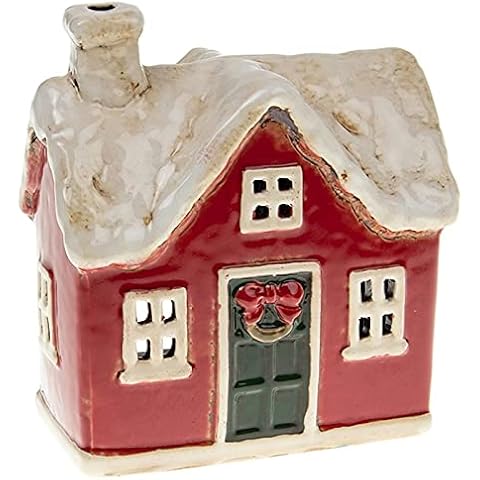 Village Pottery Snowy Christmas Cottage Tealight Holder Cover