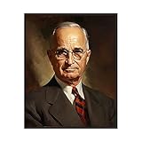 Harry S. Truman Art Print Poster, Official Presidential Portrait Artwork Wall Decor, President Art Gallery Collection, Patriotic Historical Painting, Vintage Gallery Art for Bedroom, Livingroom Decor