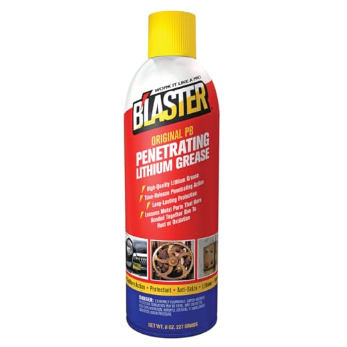 B'laster Original PB Penetrating Lithium Grease, Lubricates, Penetrates, and Protects from Rust and Corrosion, 8 Ounces, Pack of 6
