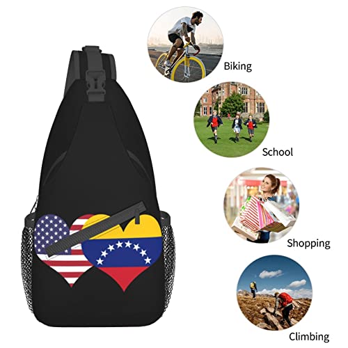 Mochila unisex estilo banderas de EE.UU. y Venezuela miniatura 7