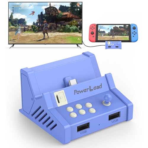 PowerLead Estação de ancoragem retrô estilo Arcade – estação de ancoragem para switch OLED, estação
