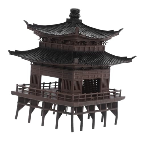 TOPBATHY Miniatura Padiglione da Giardino in Zen Asiatico per Acquari e Bonsai Statua da Resistente e Compatta per Decorazione Casa e Ufficio
