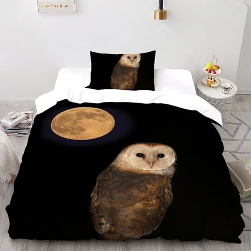 Housse de couette single animaux imprimé 3D en microfibre douce
