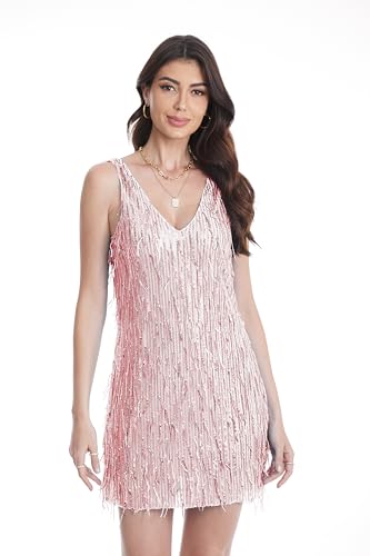 Image of women'Lace Tassels mini Dress Slip Sleeveless Party Club Dress