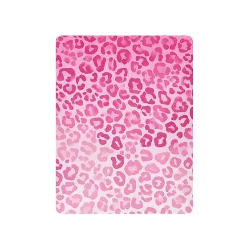 Image of Crib Sheet Breathable Soft Crib Mattress Sheet for Baby Toddler Boys Girls Fitted Crib Sheet Fit Standard Crib Mattress 52 x 28 Inch Gradient Pink Leopard Print