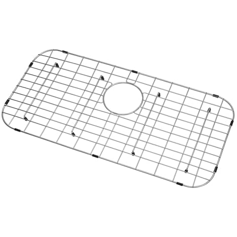 LQS Kitchen Sink Grid, Sink Protector 27 9/16" x 13 9/16" with Rear Drain Hole for Single Sink Bowl, Stainless Steel Sink Grid, Sink Protectors for Kitchen Sink, Sink Bottom Grid Cover