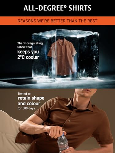 Image of DaMENSCH Men's Constant All-Degree Half Sleeve Regular fit Shirt, Pique Textured, Thermoregulating Cotton Blend, Recycled Fabric Shirts Stylish
