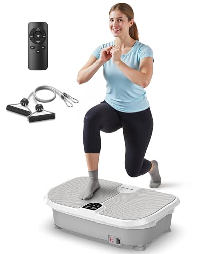 Image of FEIERDUN Vibration Plate Exercise Machine, 330 LBS Capacity Vibration Plate for Lymphatic Drainage, Max Space for Whole-Body Workout & Relaxation at Home