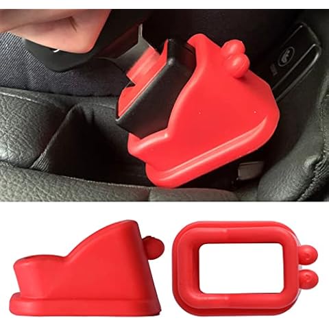 Storchenbeck Pack of 2 Buckle Holders Compatible with Baby Car Seats - Hold the Belt Holder in Upright Position to Make Bending Easier (02, Red) Cover