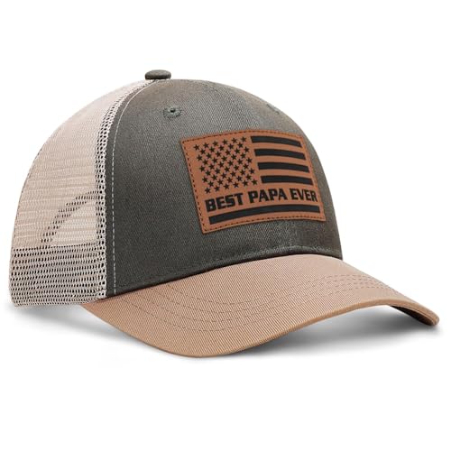 Image of Papa Gifts from Grandkids American Flag Cap Papa Hat for Grandpa
