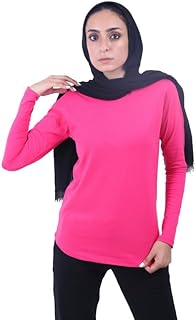 تي شيرت للنساء من القطن المصري الفاخر بنسبة 100% من درويش، لون فوشيا - ناعم وجيد التهوية - مقاسات سمول - 4 اكس لارج S - 4XL