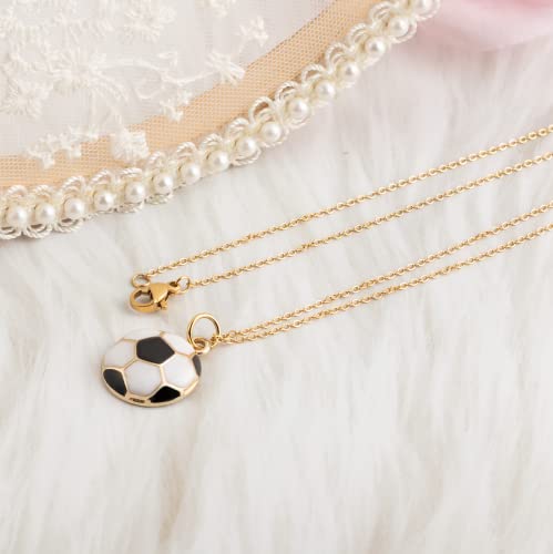 Haoze Soccer Ball Charm Necklace for Her Soccer Player Gift4