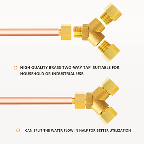 Image of GASHER 5PCS Brass Pipe Fitting Male Branch Tee Y Adapter 3 /8 inch NPT Female x 3 /8 inch NPT Female x 3 /8 inch NPT Male
