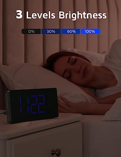 GOLOZA Projection Alarm Clock, Digital Clock with Modern Curved Design - 2