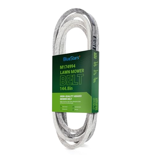 BlueStars M174994 Mower Deck Belt Replacement - for 42-inch Deck John Deere X330 X350 X354 X370 Lawn Mower | Heavy-Duty Aramid Cord | 1/2 x 144.8