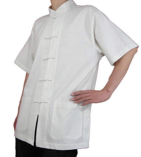 100% Cotton White Kung Fu Martial Arts Tai Chi Shirt Clothing Xl #TOP1