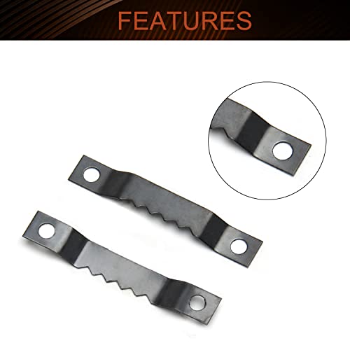 Image of MroMax 100PCS Sawtooth Picture Hangers Iron Picture Hangers 1.77 inch x 0.24 inch Double Hole Picture Frames Hangers for Hanging Clock Paintings Artwork Picture Frame Hook Photos Black