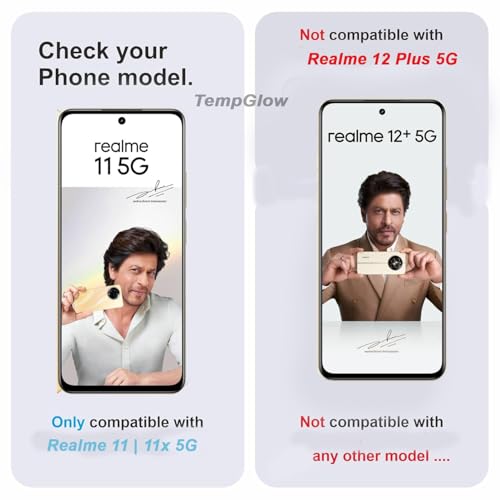 Image of Screen Protector for Realme 11 5G | 11x 5G | C67 | Narzo 60x | Oppo A58 4G | A38 (Black) Tempered Glass Edge-to-Edge 6D Screen Guard With Installation Kit