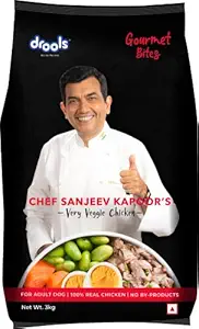 Drools Gourmet Bites, Sanjeev Kapoor Recipe, Very Veggie Chicken Adult Dog Food - 3kg