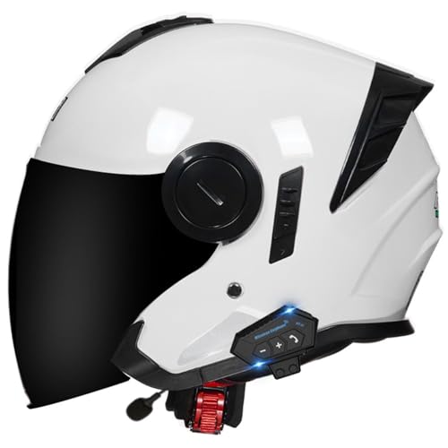 Casco motocicleta Bluetooth retro con doble visera homologado ECE