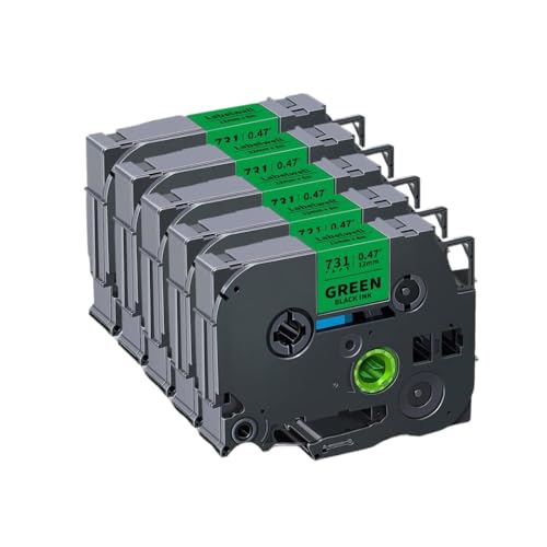 6/9/12mm TZE231݊̂郉xe[v5?10PK TZE221 TZE211 231 Black on White for PTH110x[J[(5PK Black on Green)