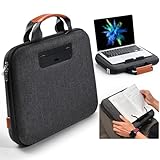 Nauttxon Hard Laptop Case 14 Inch for HP Dell Lenovo ASUS Acer - 2 in 1 Laptop Sleeve & Lap Desk with Stopper and Book Clip, Shockproof Waterproof 15.3 MackBook Air M3 M2 Case - Black