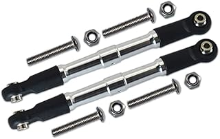 GPM For Losi 1:10 Rock Rey LOS03009 / Hammer Rey U4 LOS03030 Upgrade Parts Aluminum Front Turnbuckle For Steering - 1Pr Set Silver