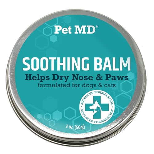 Pet MD Soothing Balm - Cat & Dog Paw Pad Balm - Elbow and Dog Nose Balm for Dry Nose - with Shea Butter, Beeswax, and Coconut Oil for Dogs - Fragrance Free and Safe to Lick - Made in USA