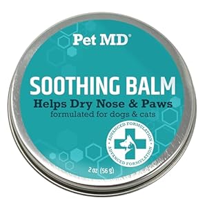 Pet MD Soothing Balm – Cat & Dog Paw Pad Balm – Elbow and Dog Nose Balm for Dry Nose – with Shea Butter, Beeswax, and Coconut Oil for Dogs – Fragrance Free and Safe to Lick – Made in USA