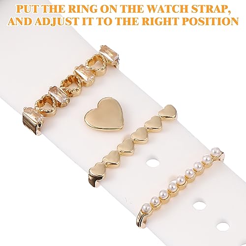 Hemobllo Watch Strap Charms Metal Rings 8 Pcs Decorative Watchband Accessories Compatible with Smartwatch Bands Stylish Metal Loop Jewelry for Personalization - Image 3