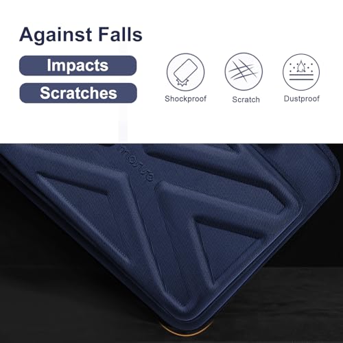 Image of MOSISO Hard Shell Laptop Sleeve Compatible with MacBook Pro 16 inch 2024-2019 M4 M3 M2 M1 /Pro Retina 15 A1398,15-15.6 inch Notebook Computer,Laptop Case with Front Pocket&Belt for Men Women,Navy Blue