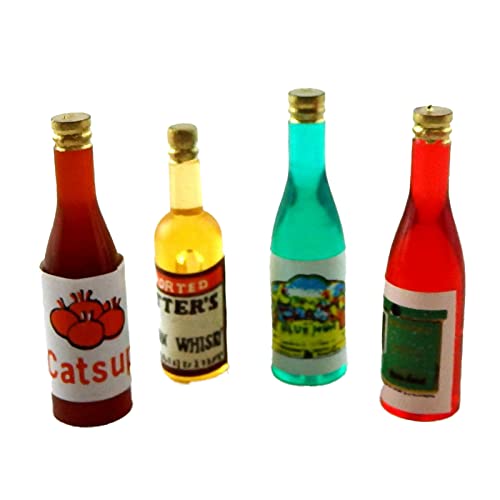 Melody Jane Puppenhaus Zubehör – Weinrot & Gold, Miniatur-Eiseimer & Flasche Im Maßstab 1:12 | Für Pub- Oder Esszimmer-Deko