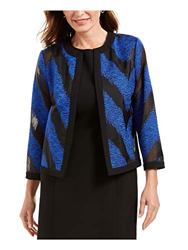 Veste organza Kasper femme chic habillée noire et bleu saphir
