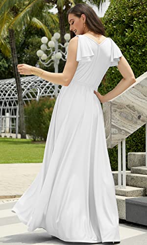 Image of KOH KOH Womens Long Sleeveless Bridesmaid Wedding Guest Prom Maxi Dress
