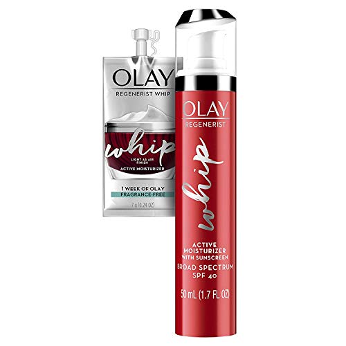 One-Day Sale: Up to 80% Off Olay Regenerist Whip Face Moisturizer with Sunscreen SPF40, Collagen Peptides, and Vitamin B3+, 1.7oz + Whip Face Moisturizer Travel/Trial Size Gift Set