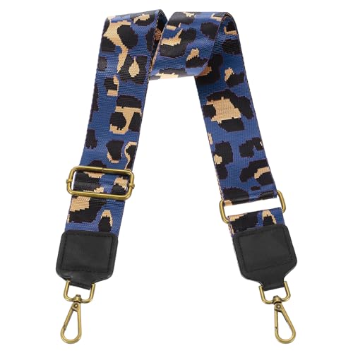 Image of uxcell Wide Shoulder Strap, 5cm Adjustable Purse Strap Replacement Crossbody Strap for Shoulder Bag Wallets, Dark Blue, Bronze Square Mouth Buckle