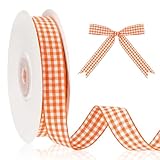 Xuniea Cintas de Regalo de Adorno de Costura (16 mm X 27 M) Lazos de Cinta de Decorativa Arbol para Manualidades, Fabricación de Coronas y Envoltura de Regalos(Amarillo, Blanco)