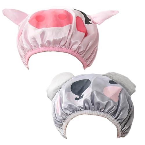 Gorro de Ducha Eástico, 2 Piezas Gorro de Ducha para Niños Gorro de Ducha Impermeable Kids Shower Cap Gorro de ducha de Dibujos Animados Reutilizable