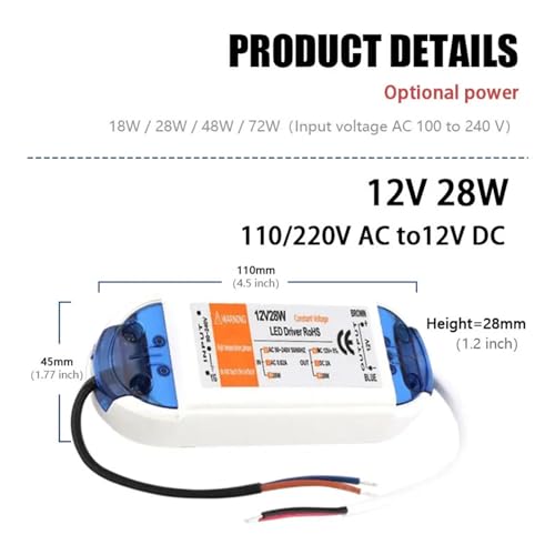Driver LED 12V alimentation haute performance pour transformateur LED 28W - 4