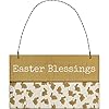 Primitives by kathy 108860 hanging ornament 5 inch length wood and wire easter blessings  urban country home decor