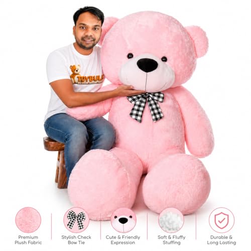 Image of 6.5 Feet Giant Pink Teddy Bear - Extra Large Soft Plush Stuffed Animal Toy for Kids, Girls, Boys, Adults | Cuddly Gift for Valentine's Day, Birthdays, Anniversary (Pink)