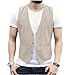 Produktbild AeoTeokey Herren Sommer Leinenweste Anzug Weste Casual Weste Regular Fit(Beige,XXL)