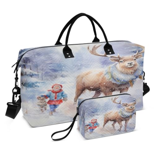 Sac de sport de natation aquarelle de Noël sac de voyage pour femme